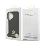 Apple iPhone 17 Kılıf Guess Orjinal Lisanslı M-safe Şarj Özellikli Grained Yazı ve Taşlı 4G Logolu Kapak