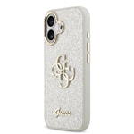 Apple iPhone 17 Kılıf Guess Orjinal Lisanslı 4G Büyük Metal Kamera Çerçeveli ve Logolu Glitter Kapak