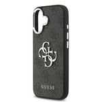 Apple iPhone 17 Kılıf Guess Orjinal Lisanslı Gümüş Metal Kamera Çerçeveli 4G Desenli Metal Büyük 4G ve Yazı Logolu Kapak