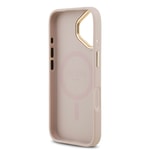 Apple iPhone 17 Kılıf Guess Orjinal Lisanslı M-safe Şarj Özellikli Gold Metal Kamera Çerçeveli PU Deri 4G Desenli Yazı Logolu Kapak