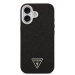 Apple iPhone 17 Kılıf Guess Orjinal Lisanslı M-safe Şarj Özellikli Metal Kamera Çerçeveli Üçgen Logolu Glitter Kapak