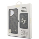 Apple iPhone 17 Kılıf Guess Orjinal Lisanslı M-safe Şarj Özellikli 4G Metal Büyük Logolu Kartlıklı Kapak