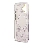 Apple iPhone 17 Kılıf Guess Orjinal Lisanslı M-safe Şarj Özellikli 4G Desenli Simli Silikon Kapak