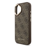 Apple iPhone 17 Kılıf Guess Orjinal Lisanslı M-safe Şarj Özellikli 4G Metal Büyük Logolu Kartlıklı Kapak