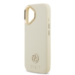 Apple iPhone 17 Kılıf Guess Orjinal Lisanslı M-safe Şarj Özellikli Grained Yazı ve Taşlı 4G Logolu Kapak