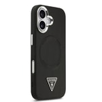 Apple iPhone 17 Kılıf Guess Orjinal Lisanslı M-safe Şarj Özellikli PU Deri Metal Kamera Çerçeveli Üçgen Logolu Kapak
