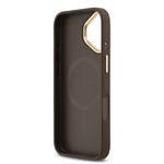 Apple iPhone 17 Kılıf Guess Orjinal Lisanslı M-safe Şarj Özellikli Grained Yazı ve Taşlı 4G Logolu Kapak