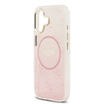 Apple iPhone 17 Kılıf Guess Orjinal Lisanslı M-safe Şarj Özellikli 4G Desenli Simli Silikon Kapak