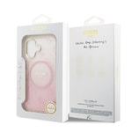 Apple iPhone 17 Kılıf Guess Orjinal Lisanslı M-safe Şarj Özellikli 4G Desenli Simli Silikon Kapak