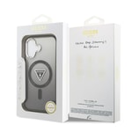 Apple iPhone 17 Kılıf Guess Orjinal Lisanslı M-safe Şarj Özellikli IML Baskılı Üçgen Logolu Metal Kamera Çerçeveli Kapak