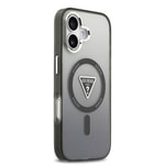 Apple iPhone 17 Kılıf Guess Orjinal Lisanslı M-safe Şarj Özellikli IML Baskılı Üçgen Logolu Metal Kamera Çerçeveli Kapak