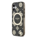 Apple iPhone 17 Kılıf Guess Orjinal Lisanslı M-safe Şarj Özellikli IML Peony ve 4G Desenli Klasik Logolu Kapak
