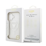 Apple iPhone 17 Kılıf Guess Orjinal Lisanslı M-safe Şarj Özellikli IML Baskılı Üçgen Logolu Metal Kamera Çerçeveli Kapak