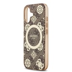 Apple iPhone 17 Kılıf Guess Orjinal Lisanslı M-safe Şarj Özellikli IML Peony ve 4G Desenli Klasik Logolu Kapak