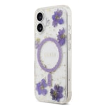 Apple iPhone 17 Kılıf Guess Orjinal Lisanslı M-safe Şarj Özellikli Transparan Resin Flowers Kapak