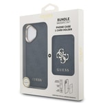 Apple iPhone 17 Kılıf Guess Orjinal Lisanslı M-safe Şarj Özellikli 4G Metal Büyük Logolu Kartlıklı Kapak