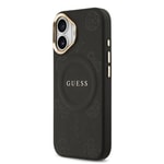 Apple iPhone 17 Kılıf Guess Orjinal Lisanslı M-safe Şarj Özellikli Sıcak Baskılı Yazı Logolu PU Deri Peony Kapak