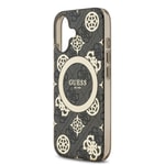 Apple iPhone 17 Kılıf Guess Orjinal Lisanslı M-safe Şarj Özellikli IML Peony ve 4G Desenli Klasik Logolu Kapak