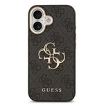 Apple iPhone 17 Kılıf Guess Orjinal Lisanslı Gold Metal Kamera Çerçeveli 4G Desenli Metal Büyük 4G ve Yazı Logolu Kapak