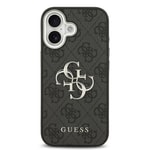 Apple iPhone 17 Kılıf Guess Orjinal Lisanslı Gümüş Metal Kamera Çerçeveli 4G Desenli Metal Büyük 4G ve Yazı Logolu Kapak