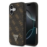 Apple iPhone 17 Kılıf Guess Orjinal Lisanslı PU Deri 4G Desenli Üçgen Logolu Kapak
