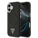 Apple iPhone 17 Kılıf Guess Orjinal Lisanslı M-safe Şarj Özellikli PU Deri Metal Kamera Çerçeveli Üçgen Logolu Kapak