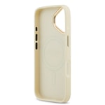 Apple iPhone 17 Kılıf Guess Orjinal Lisanslı M-safe Şarj Özellikli Grained Yazı ve Taşlı 4G Logolu Kapak