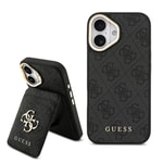 Apple iPhone 17 Kılıf Guess Orjinal Lisanslı M-safe Şarj Özellikli 4G Metal Büyük Logolu Kartlıklı Kapak
