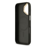 Apple iPhone 17 Kılıf Guess Orjinal Lisanslı M-safe Şarj Özellikli Grained Yazı ve Taşlı 4G Logolu Kapak
