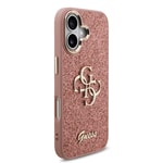 Apple iPhone 17 Kılıf Guess Orjinal Lisanslı 4G Büyük Metal Kamera Çerçeveli ve Logolu Glitter Kapak
