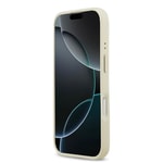 Apple iPhone 17 Kılıf Guess Orjinal Lisanslı M-safe Şarj Özellikli Grained Yazı ve Taşlı 4G Logolu Kapak