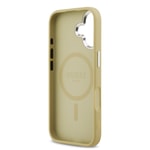 Apple iPhone 17 Kılıf Guess Orjinal Lisanslı M-safe Şarj Özellikli Metal Kamera Çerçeveli Üçgen Logolu Glitter Kapak