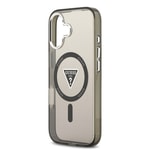 Apple iPhone 17 Kılıf Guess Orjinal Lisanslı M-safe Şarj Özellikli IML Baskılı Üçgen Logolu Metal Kamera Çerçeveli Kapak