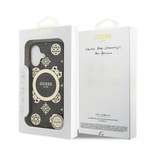 Apple iPhone 17 Kılıf Guess Orjinal Lisanslı M-safe Şarj Özellikli IML Peony ve 4G Desenli Klasik Logolu Kapak