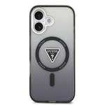 Apple iPhone 17 Kılıf Guess Orjinal Lisanslı M-safe Şarj Özellikli IML Baskılı Üçgen Logolu Metal Kamera Çerçeveli Kapak