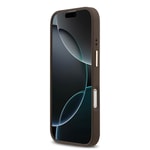 Apple iPhone 17 Kılıf Guess Orjinal Lisanslı M-safe Şarj Özellikli Grained Yazı ve Taşlı 4G Logolu Kapak