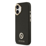 Apple iPhone 17 Kılıf Guess Orjinal Lisanslı M-safe Şarj Özellikli Grained Yazı ve Taşlı 4G Logolu Kapak