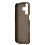 Apple iPhone 17 Kılıf Guess Orjinal Lisanslı Gümüş Metal Kamera Çerçeveli 4G Desenli Metal Büyük 4G ve Yazı Logolu Kapak