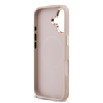 Apple iPhone 17 Kılıf Guess Orjinal Lisanslı M-safe Şarj Özellikli Gold Metal Kamera Çerçeveli Taşlı Üçgen Logo 4G Desenli Kapak