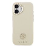 Apple iPhone 17 Kılıf Guess Orjinal Lisanslı M-safe Şarj Özellikli Grained Yazı ve Taşlı 4G Logolu Kapak
