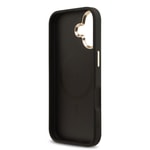 Apple iPhone 17 Kılıf Guess Orjinal Lisanslı M-safe Şarj Özellikli Gold Metal Kamera Çerçeveli Taşlı Üçgen Logo 4G Desenli Kapak