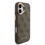 Apple iPhone 17 Kılıf Guess Orjinal Lisanslı M-safe Şarj Özellikli 4G Metal Büyük Logolu Kartlıklı Kapak