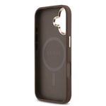 Apple iPhone 17 Kılıf Guess Orjinal Lisanslı M-safe Şarj Özellikli Gold Metal Kamera Çerçeveli Taşlı Üçgen Logo 4G Desenli Kapak
