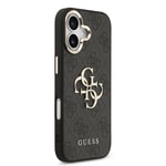 Apple iPhone 17 Kılıf Guess Orjinal Lisanslı Gold Metal Kamera Çerçeveli 4G Desenli Metal Büyük 4G ve Yazı Logolu Kapak