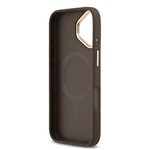 Apple iPhone 17 Kılıf Guess Orjinal Lisanslı M-safe Şarj Özellikli Sıcak Baskılı Yazı Logolu PU Deri Peony Kapak