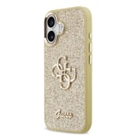 Apple iPhone 17 Kılıf Guess Orjinal Lisanslı 4G Büyük Metal Kamera Çerçeveli ve Logolu Glitter Kapak