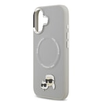 Apple iPhone 17 Kılıf Karl Lagerfeld Orjinal Lisanslı M-safe Şarj Özellikli Metal Kamera ve Buton Tasarımlı K&C PU Deri Kapak