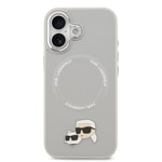 Apple iPhone 17 Kılıf Karl Lagerfeld Orjinal Lisanslı M-safe Şarj Özellikli Metal Kamera ve Buton Tasarımlı K&C PU Deri Kapak
