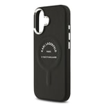 Apple iPhone 17 Kılıf Karl Lagerfeld Orjinal Lisanslı M-safe Şarj Özellikli Metal Kamera ve Buton Tasarımlı Paris RSG PU Deri Kapak