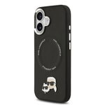 Apple iPhone 17 Kılıf Karl Lagerfeld Orjinal Lisanslı M-safe Şarj Özellikli Metal Kamera ve Buton Tasarımlı K&C PU Deri Kapak